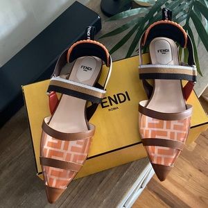 FENDI Meah Slingback Ballerina Flats